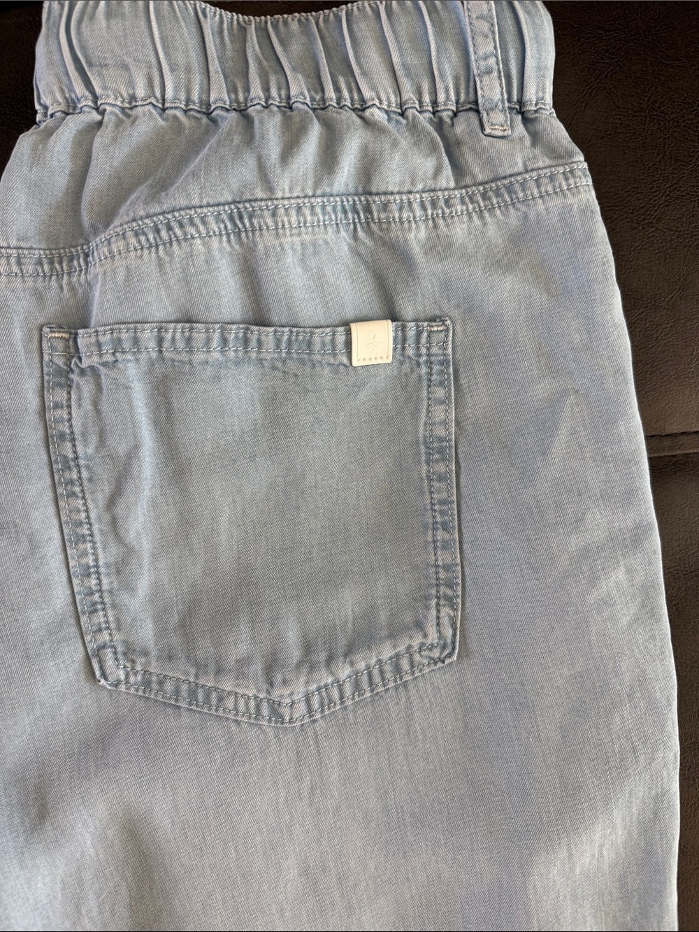 Halara chambray Wide-Leg Drawstring Bottoms - Picture 6 of 6